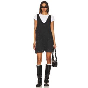 Free people black We The Free High Roller Shortall in True North overall shorts